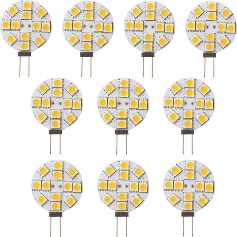 10x Ampoule LED G4 Non dimmable Blanc Chaud 2700K 180 ° Faisceau Ampoule de lumière Remplacement 20W Lampe halogène pour Cuisine Camping-Car RV remorque Bateau DC 12V de Remplacement (1/5)