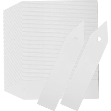 200 étiquettes pour plantes en plastique imperméable avec trou, 10 x 2 cm, blanches (1/5)