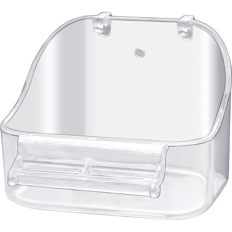 Accessoires de baignade en Plastique Oiseau Suspendus Cage de Bain de Nourriture de Bain Oiseau Fournitures de Bain, canari, Perroquet en Peau de Tigre, Perroquet (Transparent 1 pièce) (1/5)