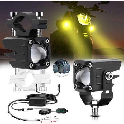 Zoternen LED-Nebelscheinwerfer für Motorrad, 120 W, 18000 lm, 6 Zusatzbeleuchtungsmodi, mit Kabelbaum und Montagehalterungen, kompatibel mit Traktoren, LKWs, ATVs, UTVs, SUVs, Booten (2er-Pack)