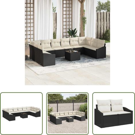 vidaXL Balkonsofa - Gartensofa-set mit Speicher Braun und Creme Poly-Rattan (1/5)