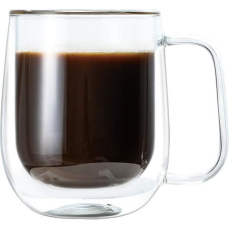 Tasse En Verre Double Paroi - 300 Ml - Verre Borosilicat Résistant À La Chaleur - Pour Café Thé Jus Lait - Lot De 1 (1/5)
