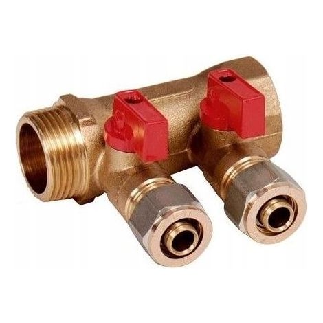 Colector PEX 16 1X16 2 secciones de circuitos PARA AGUA CALIENTE (1/2)