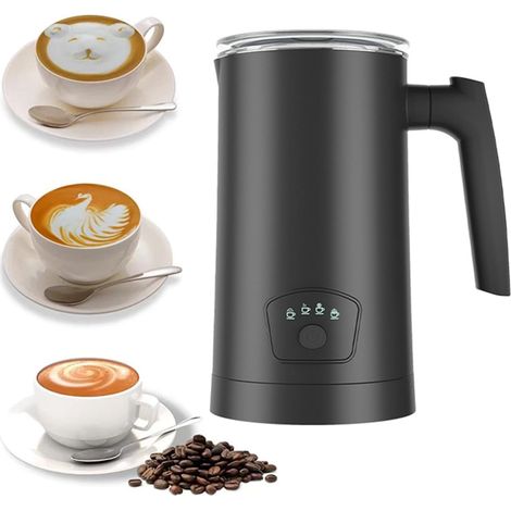 4-in-1 Electric Milk Frother, Automatic Milk Warmer, 350ml, Hot and Cold Frothing, Quick Frothing in 1 Minute for Coffee, Hot Chocolate, Latte, Cappuccino, Temperature Control (1/5)
