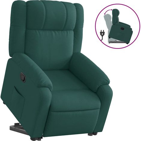 Maison Exclusive - Poltrona Alzapersona Reclinabile Verde Scuro in Tessuto