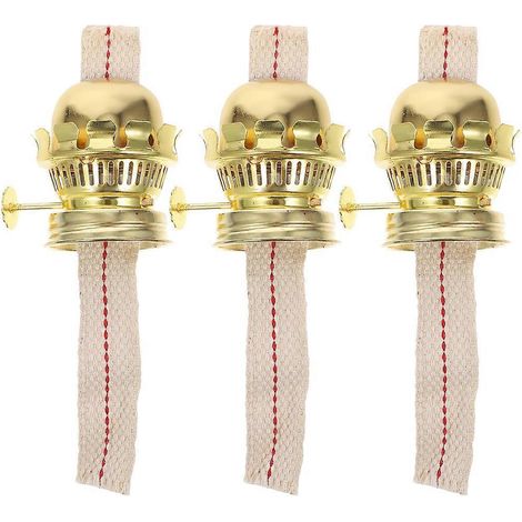 Lot de 3 brûleurs de rechange pour lampe à pétrole en alliage d'aluminium avec mèche-4.54.5X6CM (1/4)
