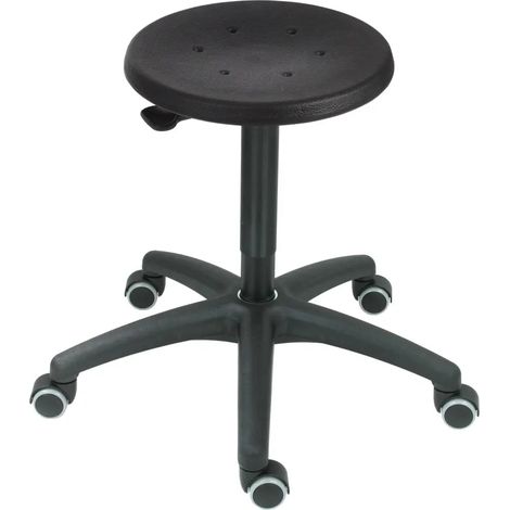 [NEUWERTIG] B-Ware Stier Arbeitshocker Rollhocker Sitzmöbel Pu Sitz Schwarz 42   61 Cm Stufenlos