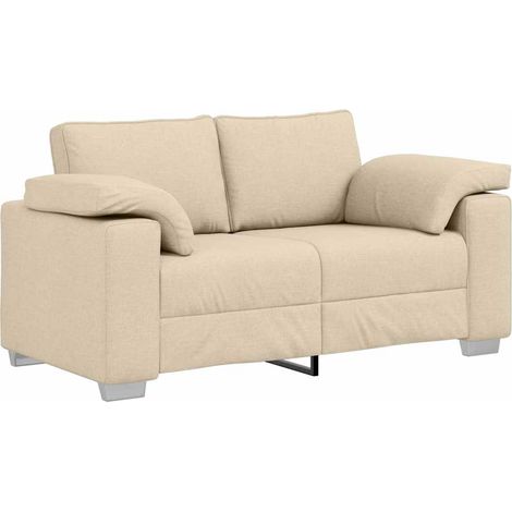 Sofá Crema 160 x 77 x 82 cm tela vidaXL