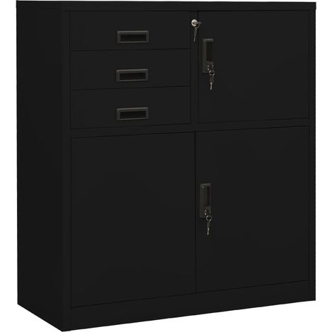 Armoire de bureau Noir 90x40x102 cm Acier vidaXL