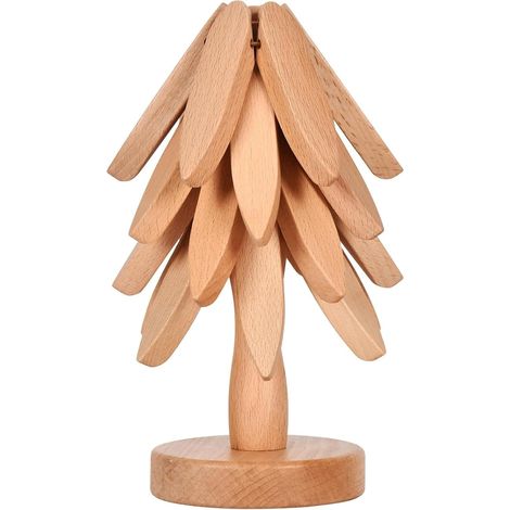 Lot de 4 dessous de verre en bois, pliables, antidérapants (1/5)