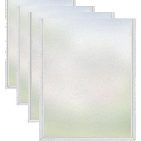 Diboniur Film Occultant Fenêtre,Film Fenêtre Anti Regard sans Adhésif,Film Opaque Fenetre Protection De La Vie Privée, 44.5  200cm (Lot de 4) (1/5)