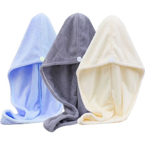 Lot de 3, séchage rapide, douces et anti-frisottis, taille standard (1/4)