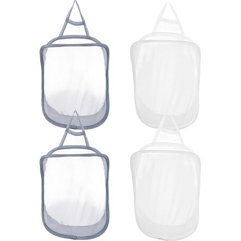 Lot de 4 paniers à linge pliables en filet suspendus (1/4)