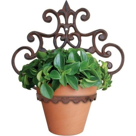Homescapes Porte pot de fleurs mural en fonte