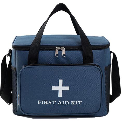 Trousse de premiers secours 14L Bleu, étanche, avec bandoulière, pour voyages & extérieur