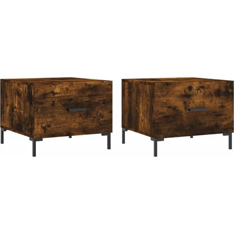 Maison Exclusive - Tavolini Salotto 2 pz Rovere Fumo 50x50x40cm Legno Multistrato