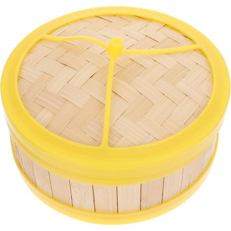 Panier vapeur avec couvercle 18 cm (5 pouces), Lot de 2 pièces pour cuire à la vapeur pains et raviolis, ustensile de cuisine (couleur aléatoire) (1/5)