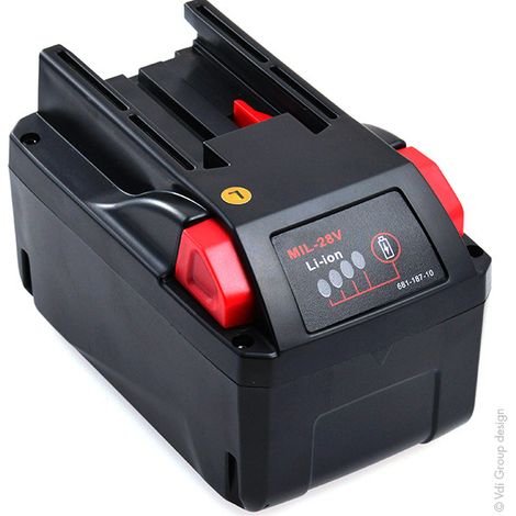 NX – Batterie 28V 3Ah Lithium-ion pour perceuse et visseuse Milwaukee – Performance optimisée pour chantiers humides – Compatible M28 B5