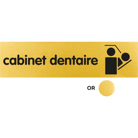 Plaque de porte Cabinet dentaire - Classique or 170x45mm - 4490205