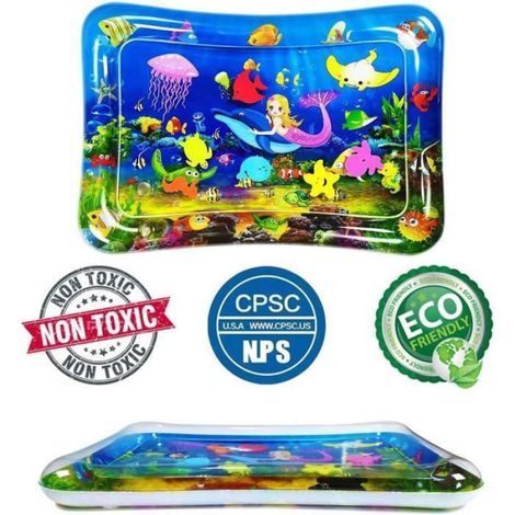 Tapis D Eveil - Tapis Deau Gonflable Pour Bebe - En Pvc Imperméable - Centre D Activite Sensoriel - 1 Piece (1/4)