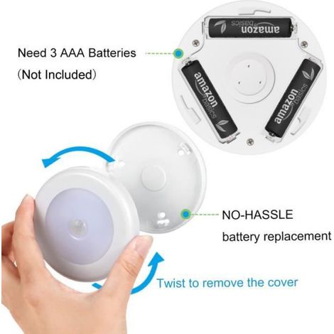 Détecteur De Mouvement - Veilleuse Sans Fil - 6 LED Blanc Pur - Pour Intérieur - 1 Pièce (1/4)