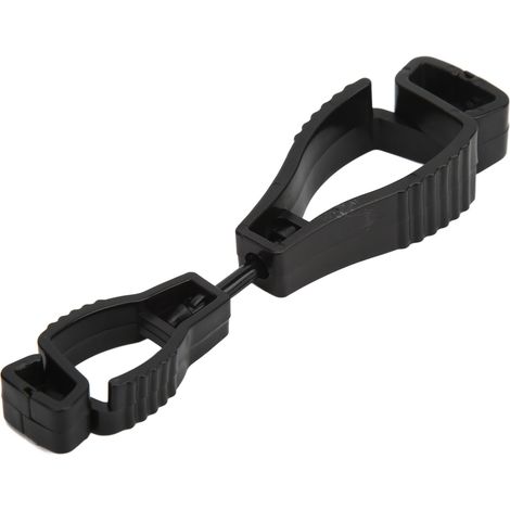 Lot de 5 pinces AT-1 pour gants de travail, clip de sécurité en plastique anti-perte noir (1/5)