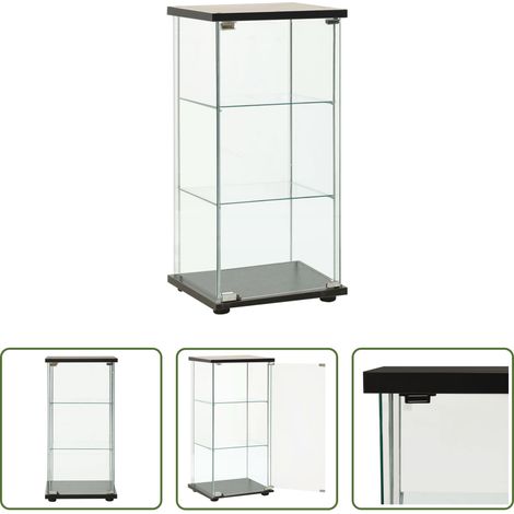 Bücherregal - Vitrinenschrank Hartglas Schwarz (1/5)