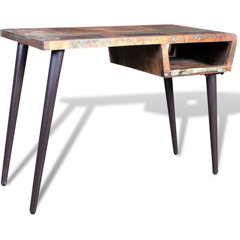 Scrivania in Legno di Recupero con Gambe in Ferro vidaXL