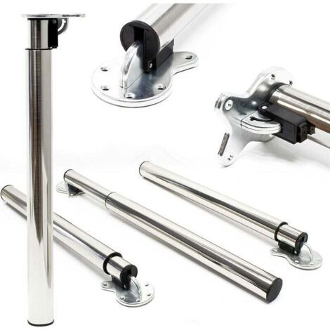 1x Pied de Table Nickel Support de Table Réglable en Hauteur 70-110cm