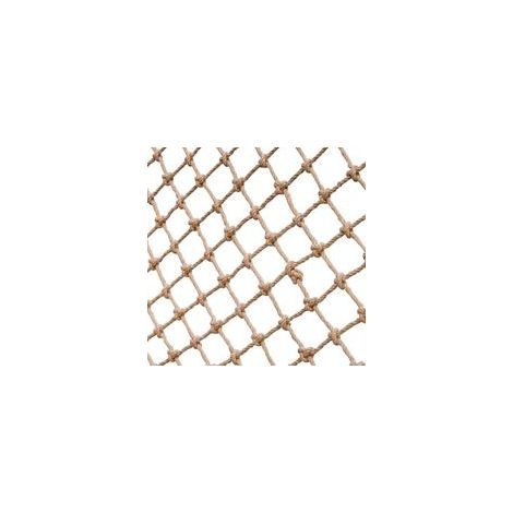 Filet de Protection en Chanvre 1x1m, Corde Naturelle pour Escalade, Hamac, Balançoire et Séparation Extérieure, Robuste et Écologique (1/4)