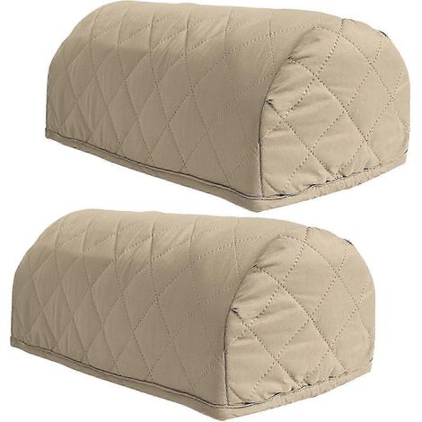 Housses d'accoudoirs imperméables, extensibles et amovibles (lot de 2) pour canapé, antidérapantes.-Khaki