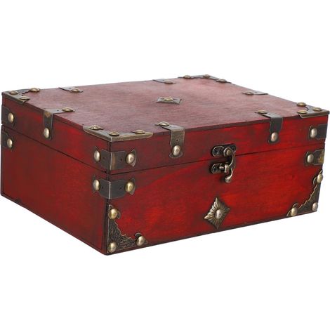 Boîte à ésor Rétro Coffre De Rangement Pratique Pour Bijoux Et Petits Objets Style Vintage Couleur Sans Serrure Idéal Pour Décoration De Bureau Et Rangement à (1/5)
