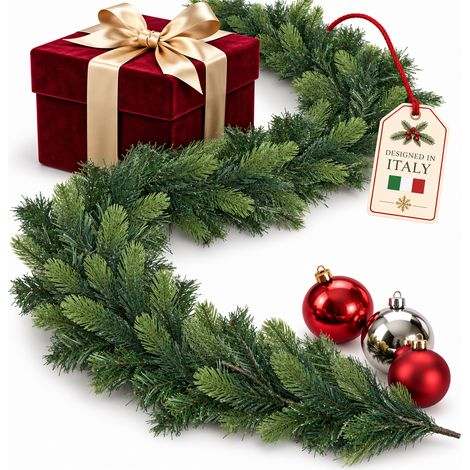 Ghirlanda Natalizia Festone 5M 430 Punte in PE e PVC Foltissimo Addobbo Natale (1/5)