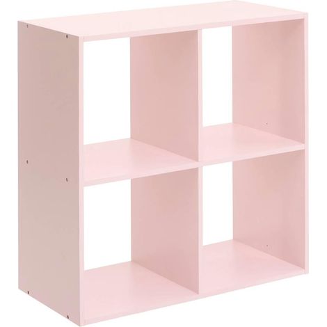 Étagère Enfant 4 Cases "Mix n'Modul" 63cm Rose (1/2)