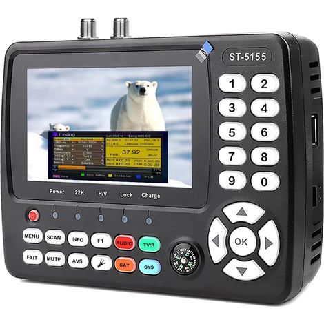 ST-5155 DVB-S2/S/S2X/T2/T/C Combo-Satellitenzeiger, H.264/265 10bit Satelliten-TV-Signalfinder, Satellitenempfänger mit Unicable/Scr/Dcss