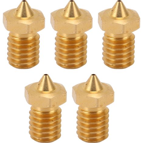 5pcs CHT V6 Buse 3D Imprimante Haute Vitesse 3 Trous Extrudeuse Laiton pour 1.75mm PLA ABS TPU PA 0.5mm (1/5)