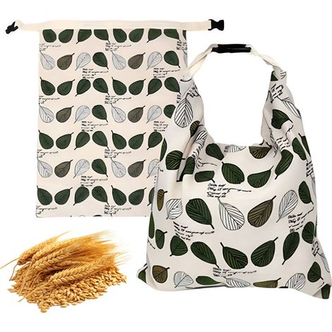 Lot de 2 sacs de rangement pour pain en coton mettant en valeur
