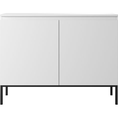 Selsey Bemmi - Sideboard Kommode 2-türig, Weiß mit schwarzen Beinen, 100 cm (1/5)