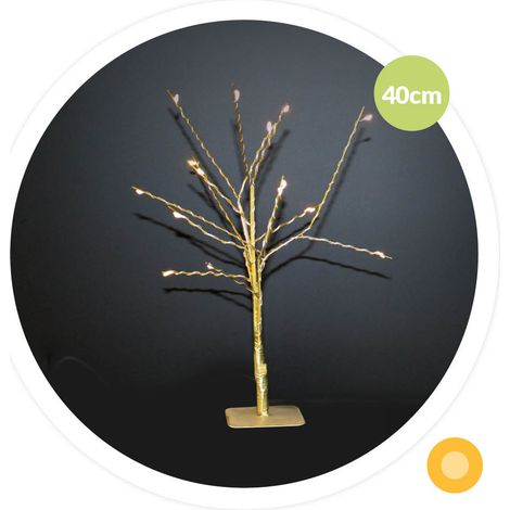 Árbol decorativo LED Cumia 40cm 3xAA Dorado (1/2)