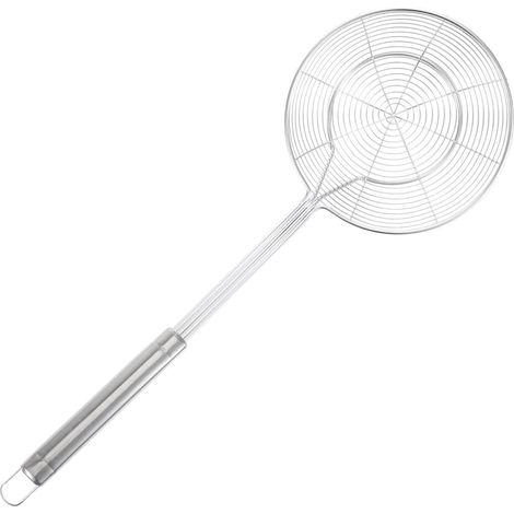 Grande écumoire en acier inoxydable avec manche long 14 cm pour (1/5)