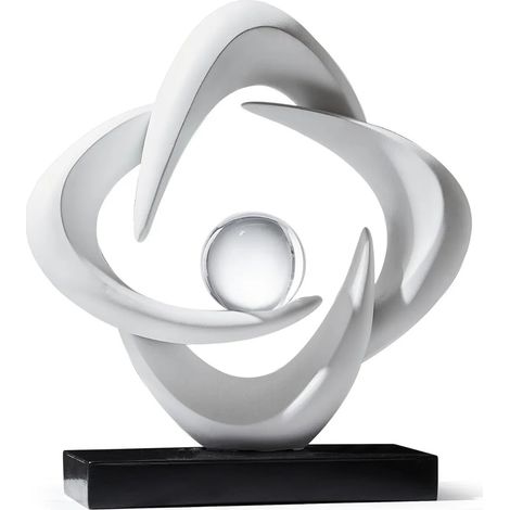 Sculpture d'art abstraite Sculpture en résine d'or Statues décoratives modernes Statues décorées blanches Salle de séjour décorées modernes Table de thé Collections de bureau (1/5)