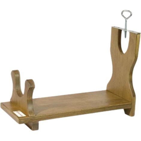 Support à jambon en bois coloris marron - Longueur 50 x Profondeur 19.5 x Hauteur 3 cm (1/4)