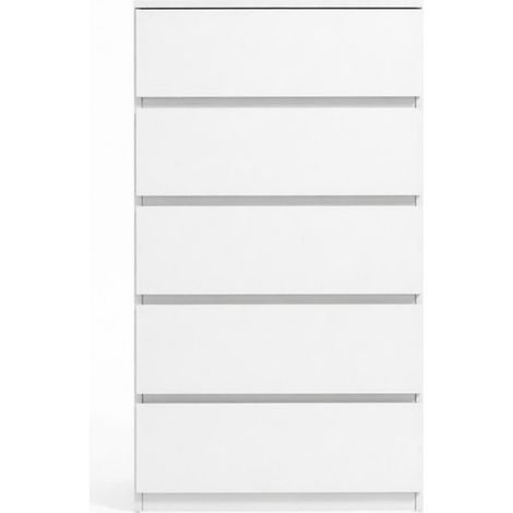 Cómoda blanca de 5 cajones 60 x 39 x 100 cm (1/5)