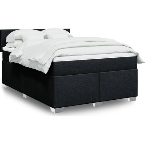 Boxspringbett mit Matratze Schwarz 140x200 cm Stoff