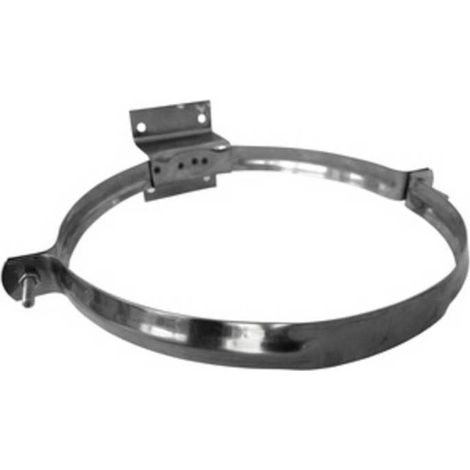 COLLARE INOX C/STAFFA P/TUBO STUFA 25CM ECO