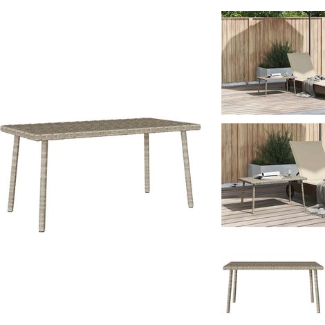 Table basse de jardin rectangulaire gris clair résine tressée - Table Basse De Jardin - Tables Basses De Jardin - Table Basse Extérieure - Table Basse De Patio (1/5)