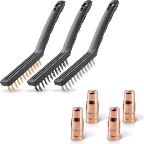 STAHLWERK set di 4 ugelli per filo di riempimento AK14/MB14/AK15/MB15 3 spazzole a filo 220 mm (1/5)
