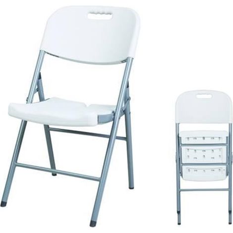 SEDIA PIEGHEVOLE IN HDPE colore bianco gambe in metallo - (1/2)