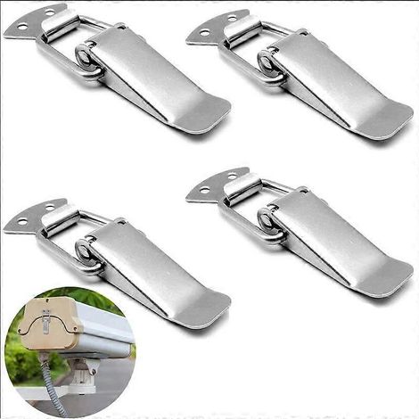 Loquet à tension en acier inoxydable, verrou à levier pour boîte, boîte à outils, tiroir, armoire, coffre vis incluses (1/5)