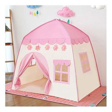 Tipi Tente Château 130x100x130cm - Intérieur Extérieur Jardin (1/5)
